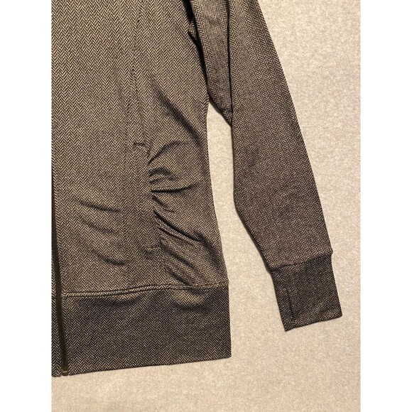 Mondetta Hoodie Women's Medium Gray‎ Chevron Stretch Thumb Hole Sleeve Full-Zip - Picture 4 of 16